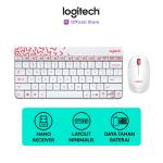 Logitech MK240 Wireless Keyboard dan Mouse - White