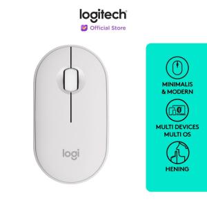 Logitech Pebble 2 M350s Mouse Wireless Bluetooth Slim Silent - Tonal White