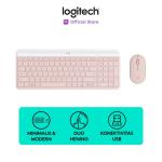 Logitech MK470 Combo Keyboard dan Mouse Wireless Slim - Rose