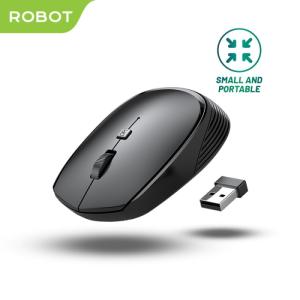 Mouse Wireless ROBOT M205 2.4G 1600DPI Receiver USB untuk PC Laptop - M205 BLACK