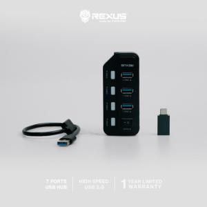 Rexus USB Hub 3.1 H332 7 Port + Converter Type C