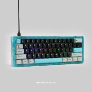 Rexus Keyboard Gaming Mechanical Daxa M61 Barebone Resin - Resin Blue, Geteron Brown