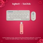 Logitech x SanDisk Exclusive Pebble 2 Mouse Keyboard Sand