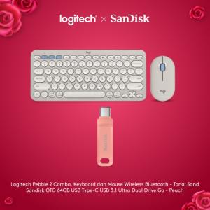 Logitech x SanDisk Exclusive Pebble 2 Mouse Keyboard Sand