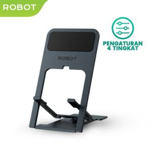 ROBOT Phone Holder RT-US12 Ultra-thin Foldable Portable 4 Level Angle Adjustable Original - Garansi 1 Tahun - Dark Grey