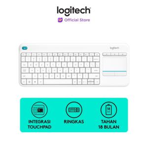 Logitech K400 Plus Keyboard Wireless Touchpad untuk PC,SmartTV - White