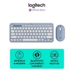 Logitech Pebble 2 Combo, Keyboard dan Mouse Wireless Bluetooth - Tonal Blue